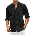 thumbnail image 2 of Eashery Mens Button-Down Dress Shirt shirt Solid Tops Men Button-Down Dress Shirt T Shirts Black L, 2 of 4