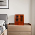 thumbnail image 4 of OULII Armoire d'Exposition Armoire de Rangement de Chevet en Bois Brun Rustique 1 Ensemble, 4 of 6