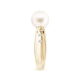 thumbnail image 3 of ANGARA Freshwater Cultured Pearl Ring with Flush-Set Diamonds in 14K Yellow Gold for Women | June Birthstone, Birthday, Anniversary, Jewelry Gift for Women | Pearl Ring, 3 of 9