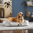 thumbnail image 3 of NICOLE MILLER NEW YORK PET Mod Damask Plushy Bolster Pet Bed, Cozy & Calming, Water Repellent, Non-Slip Bottom, 100% Machine Washable, Blue, Large 35"x28"x8", 3 of 13