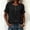 Black, variant on Women's Solid Color Short Sleeve Crew Neck Casual Summer T-Shirt Top