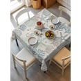 thumbnail image 6 of Aqua Teal Coastal Table Cloth, Summer Beach Starfish Coral Nautical Rustic Waterproof Tablecloth for Square Tables, Reusable Washable Fabric Table Cover for Restaurant Kitchen Dining Tables 54"x54", 6 of 6