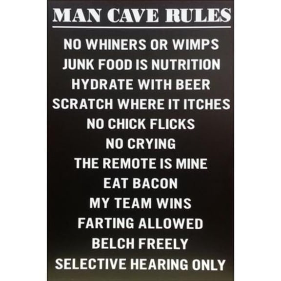 212 Main LPO1468 8 x 11 in. Man Cave Rules No.1 Parking Sign