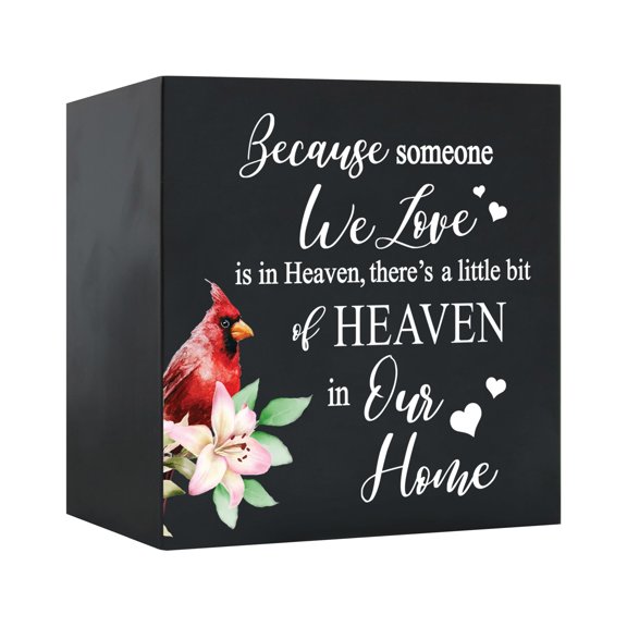 LifeSong Milestones Wooden Black Shadow Box Urns for Adult Cremation Ashes - Because Someone We Love