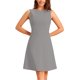 thumbnail image 1 of INSPIRE CHIC Ropa de Mujer para Trabajar Vestidos Midi Sin Mangas de Color Sólido A-Line Flare XS Gris Claro, 1 of 6