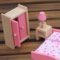thumbnail image 4 of Muñeca de madera Muebles de baño Casa de muñecas en miniatura para niños Juguete (Dormitorio, 4 of 7