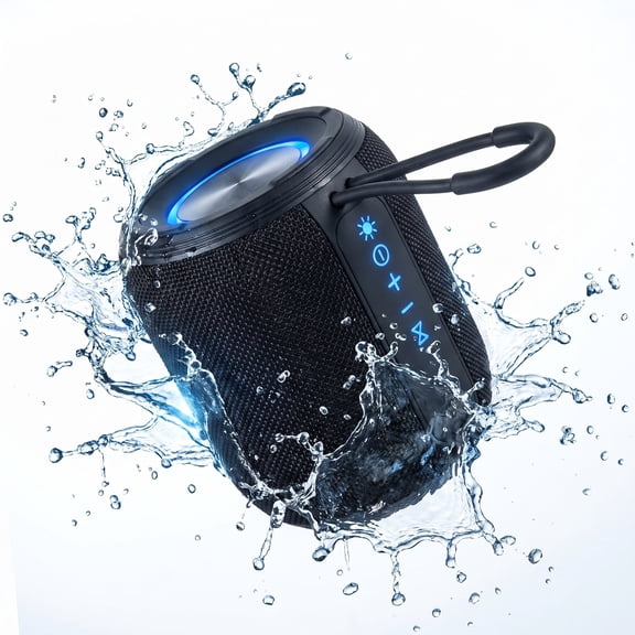 Portable Bluetooth Speaker Beach Vacation Essentials: Powerful Crystal Clear Sound/Dynamic Light/IPX5 Waterproof/All Day Playtime/BT 5.3/TWS Paring, Small Wireless Speaker for Outdoor|Travel|Camping
