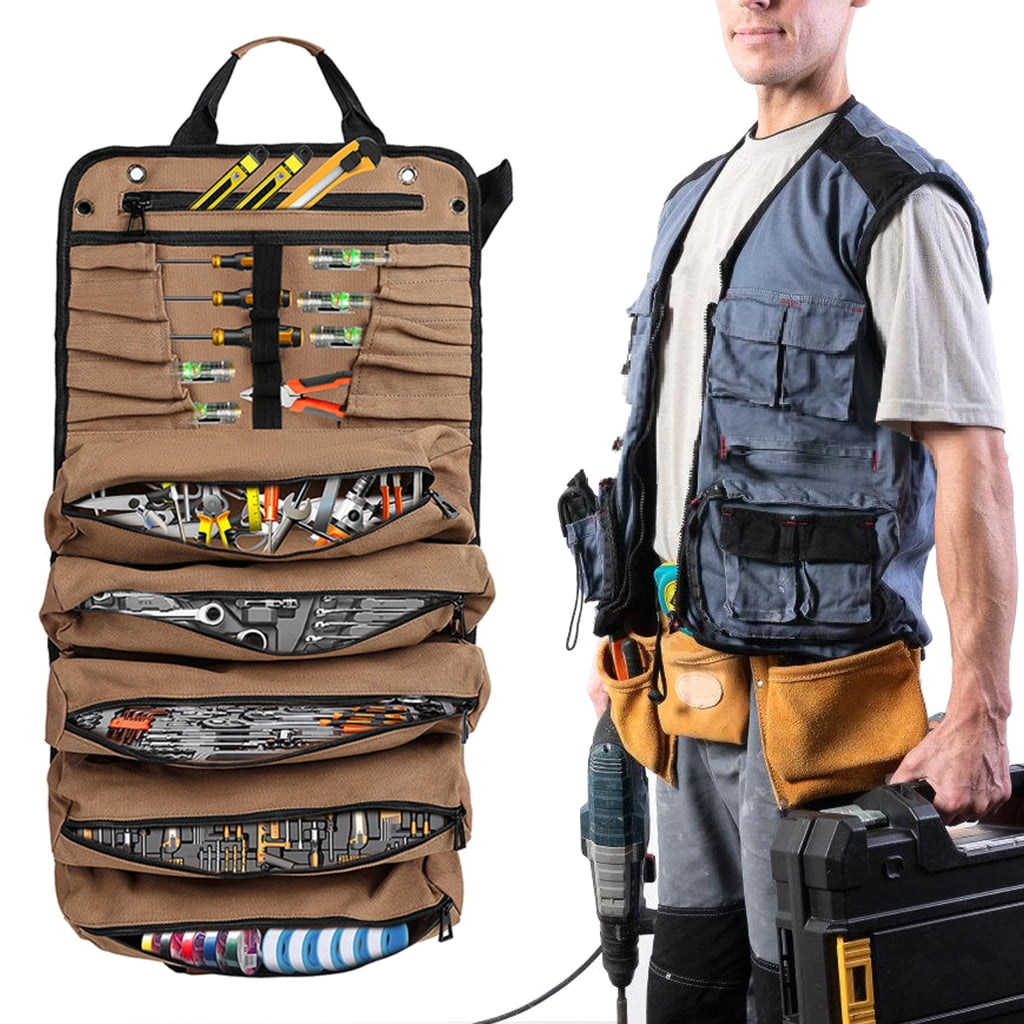 JZROCKER Professional Hardware Tool Pouches Lightweight and Compactly Roll Tool Bag for Outdoor Activities Travel Convenience
