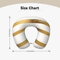 thumbnail image 3 of U-Shaped Pillow 11.8×9.8in With Pillow Core Comfortable Soft Invisible Zipper For Daily Travel Driving Office Gold Stripe_3, 3 of 8