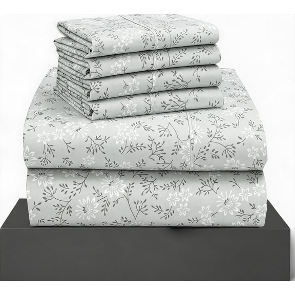 100% Cotton Percale Sheets Queen Size 6 Piece Set Deep Pocket 16 Inch Cooling Breathable Lightweight Crisp Hotel Style