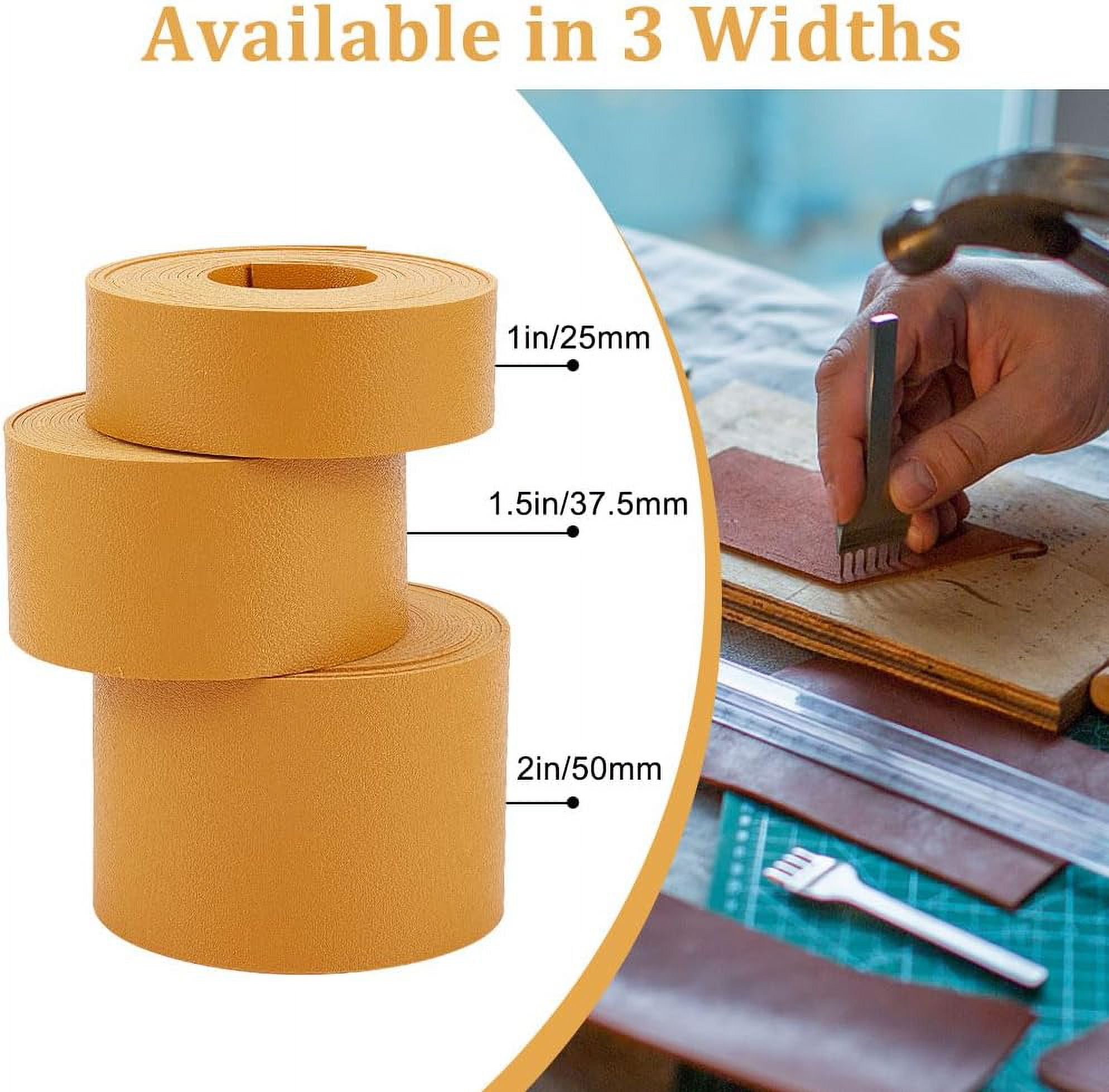 GORGECRAFT 79-Inch Bright Yellow PU Leather Strap Roll - Double-Sided Soft Belt Strip For Crafts, Pet Collars, Hat Bands & DIY - View #3