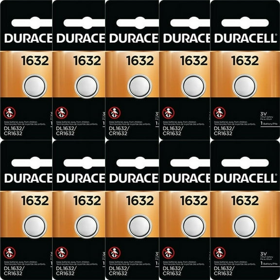 10 Pcs Duracell 1632 DL1632 CR1632 3V Lithium Coin Battery