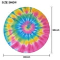 thumbnail image 6 of Rainbow Tie Dye Mandala Pattern Round Tablecloth 60"x60",Wrinkle Wipeable Table Cloth for Kitchen Dining Room Picnic Patio Party, 6 of 6
