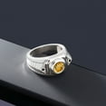 thumbnail image 5 of Gem Stone King Men's 925 Sterling Silver Yellow Citrine and Black Diamond Ring (1.53 Cttw, Gemstone Birthstone, Available 7,8,9,10,11,12,13), 5 of 5