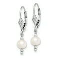 thumbnail image 2 of Sterling Silver Freshwater Cultured Pearl & Bead Leverback Dangle Earrings, 2 of 3