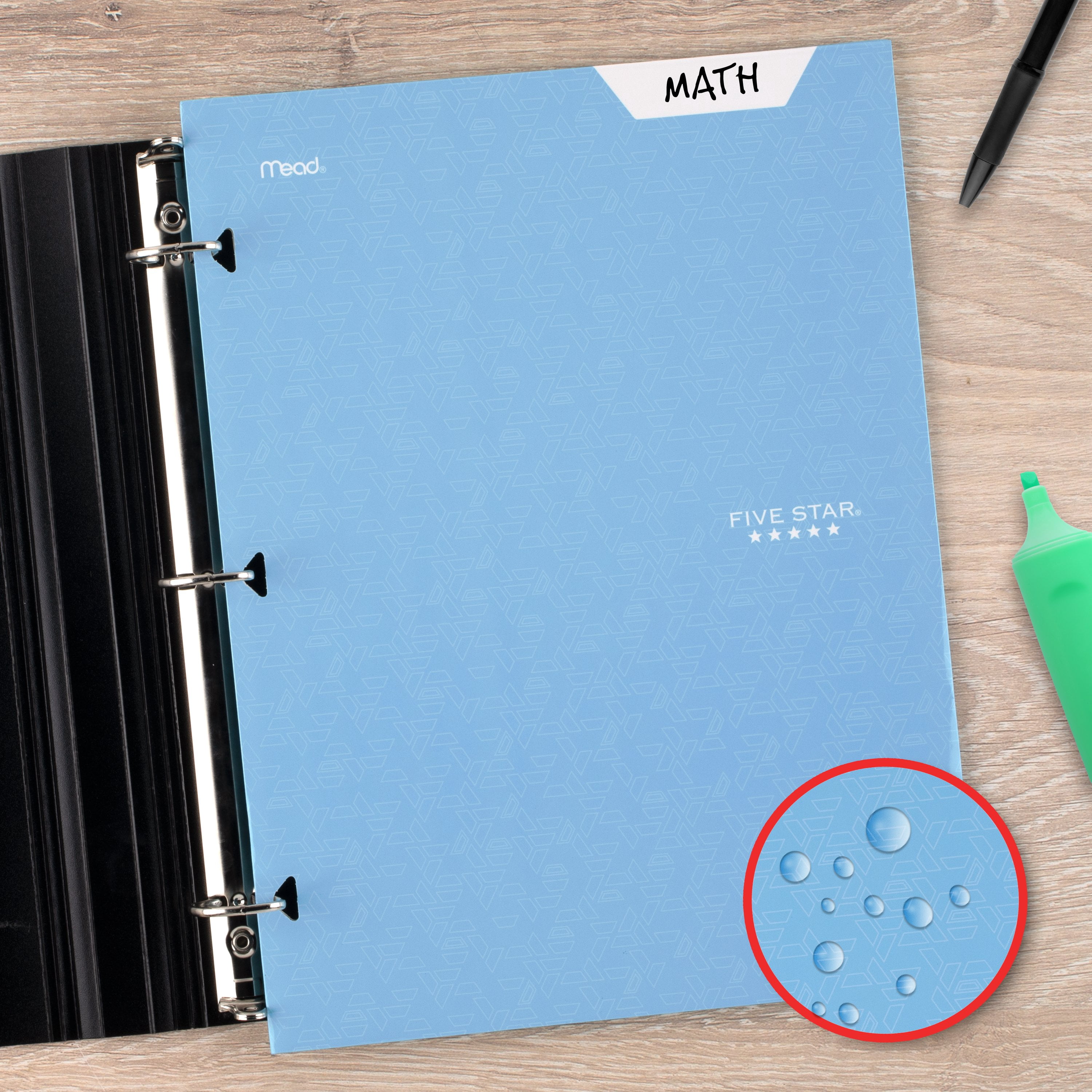 Five Star 4 Pocket Portfolio, Blue