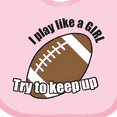 thumbnail image 4 of Inktastic Football - Like a girl Girls Baby Bib, 4 of 4