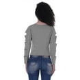thumbnail image 3 of Moomaya Womens Plain Cut Out Sleeves Top Round Neck Casual Sexy Tee Tops, XS-XL, 3 of 8