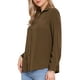 thumbnail image 4 of Camisa de botón con cuello INSPIRE CHIC de manga larga para mujer 2025 Blusa casual de negocios Talla XS Marrón, 4 of 6