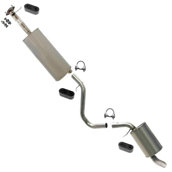 Northeastern Exhaust Center & Rear Muffler Fits 2002-2005 GMC Envoy XL 4.2L & 2003-2005 GMC Envoy XL 5.3L - Direct Fit | Stainless Steel System Kit