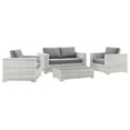 thumbnail image 2 of Modway Convene 4-Piece Outdoor Patio Set in Light Gray Gray, 2 of 10