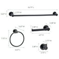 thumbnail image 6 of Design House Eastport Modern Matte Black 4-Piece Bathroom Set with Towel Bar, Towel Ring, Robe Hook & Toilet Paper Holder, 6 of 14