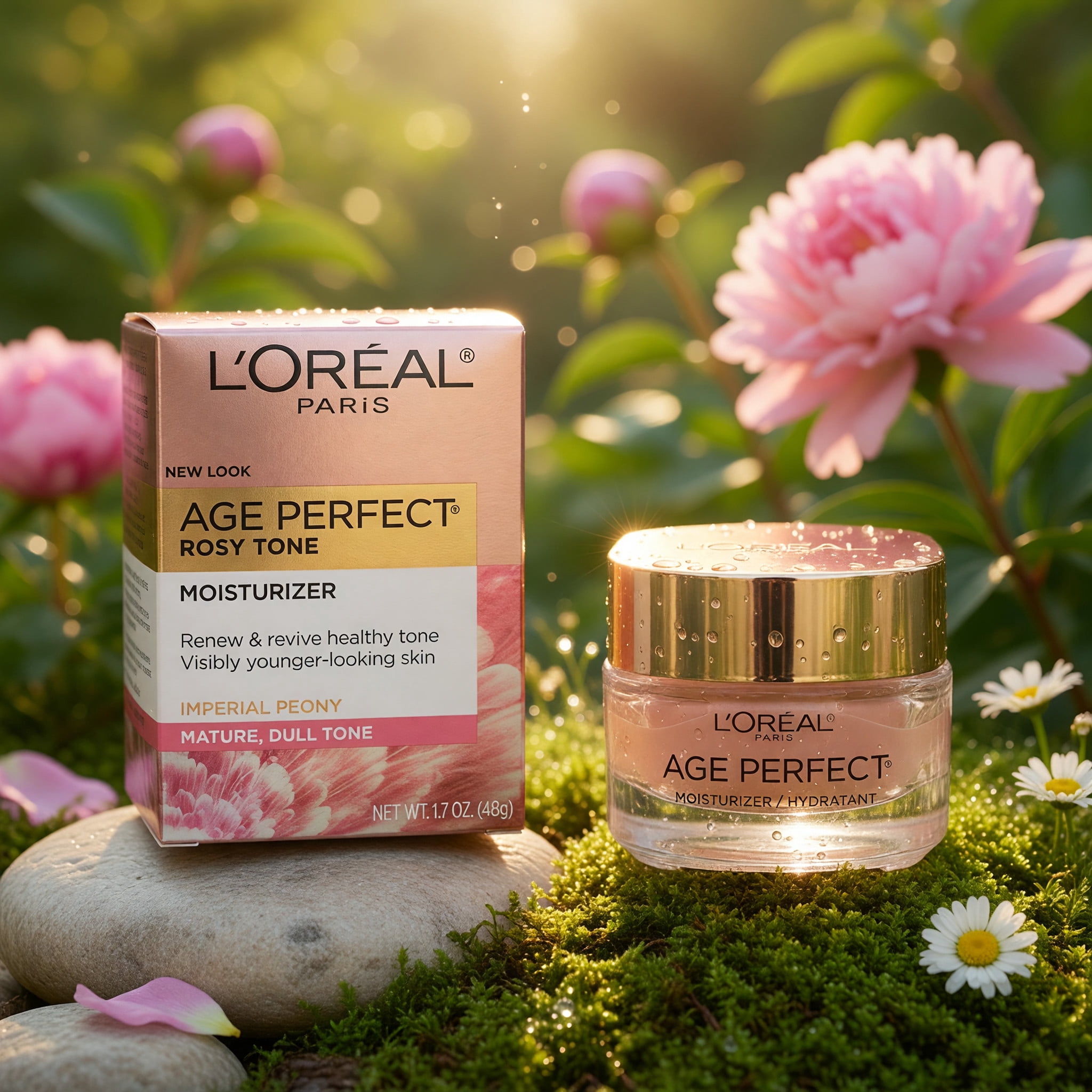 L'Oreal Paris Age Perfect Rosy Tone Anti-Sagging Face Moisturizer, Renew & Revive Healthy Tone, 1.7 oz