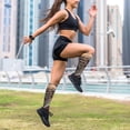 thumbnail image 6 of Lsque Sunset Sunflower Small Cow Pattern Sport Compression Socks for Men & Women 15-20 mmHg Knee High Nurse Pregnant Running Medical and Travel Athletic, 6 of 6