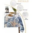 thumbnail image 5 of Blue Coastal Starfish Suqare Tablecloth - 54 x 54 Inch, Beach Nautical Shell Eucalyptus Summer Waterproof & StainResistant Tablecloth, Washable Oil-proof Table Cover for Dining/Party/Wedding/Buffet, 5 of 9