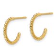 thumbnail image 2 of 14K Polished and Beaded J-Hoop Post Earrings, 2 of 4