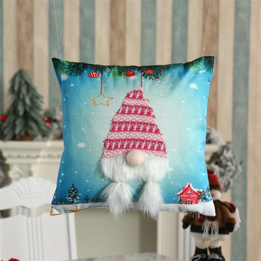 Christmas Pillowcase Throw Cushion Cover Xmas Sofa Home Decorations w/ LED Light 