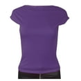 thumbnail image 2 of Fesfesfes Tee Women's Fashion Comfort Color Round Neck Sexy Backless Versatile Tops Short Sleeve Tops 4(S), 2 of 6