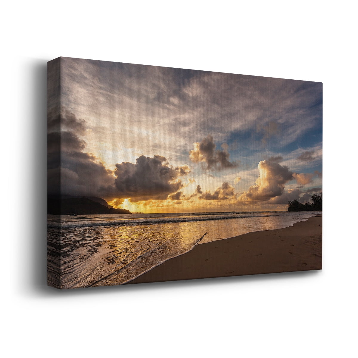 Wexford Home Sunset in Hanalei Bay Premium Gallery Wrapped Canvas, 12" x 18" - Ready to Hang