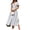 Light Blue, variant on Women's V-Neck Puff Short Sleeve Midi Dress with Smocked Bodice and Zipper Detail 100% Polyester Everyday Wear
