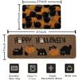 thumbnail image 2 of Halloween Kitchen Mat Set of 2, Black Cat Pumpkins Kitchen Rug, Halloween Farmhouse Party Floor Mat for Home Kitchen Decorations - 17x27 and 17x47 Inch, 2 of 6