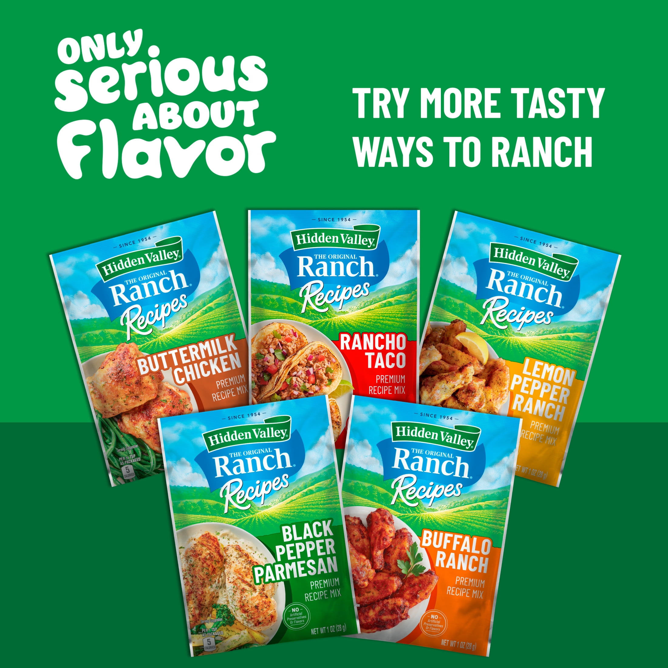 Hidden Valley Ranch Recipes Buttermilk Chicken Premium Seasoning Mix, 1 oz Packet