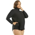 thumbnail image 4 of Sporti Women's Plus Size L/S Zip Front UPF 50+ Rash Guard, Crew Neck, Long Sleeve (Women's Plus), 4 of 6