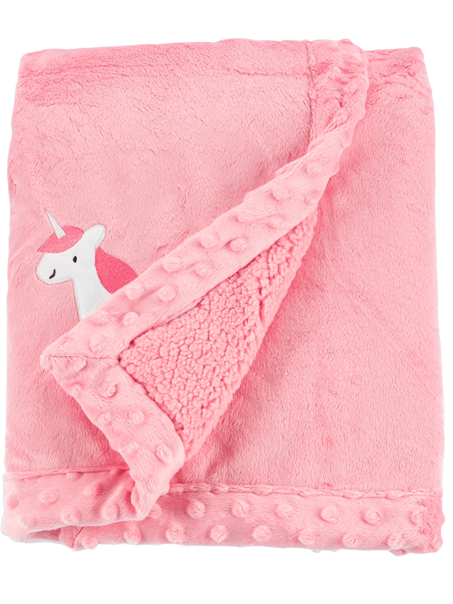 Child of top mine pink blanket