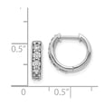 thumbnail image 2 of Real 14kt White Gold Diamond Hinged Hoop Earrings; for Adults and Teens; for Women and Men, 2 of 2