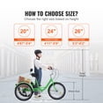 thumbnail image 3 of KFFKFF Adjustable Seat Unisex Adult Three-Wheel Bicycle, Green, 20", 3 of 10