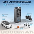 thumbnail image 6 of AVAPOW Portable Tire Inflator, 8000mAh Air Compressor with Digital Tire Pressure Gauge for Car, Motorcycle & Bicycle, 6 of 9