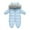 Sky Blue, variant on Ruyang Baby Boys Girls Puffer Snowsuit Winter Warm Quilted Down Jumpsuit Faux 𝐅𝐮𝐫 Hooded Zip Up Outfits Thermal 𝐎nesie