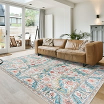Crystal Print Altair Transitional Floral Ivory Area Rug, 3x5