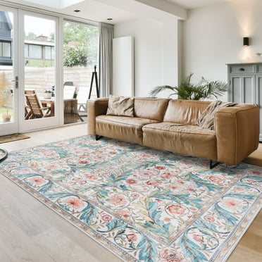 Crystal Print Altair Transitional Floral Ivory Area Rug, 3x5