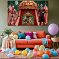 thumbnail image 2 of Colorful Theme Circus Banner Clown Design Decorative Elements Red Curtains Party Decoration Carnival for Kids Party Indoor Decoration Birthday Celebration, 2 of 9