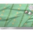 thumbnail image 3 of Soimoi Rayon Fabric Leaves & Celebration Flag Party Print Sewing Fabric Yard 42 Inch Wide, 3 of 3