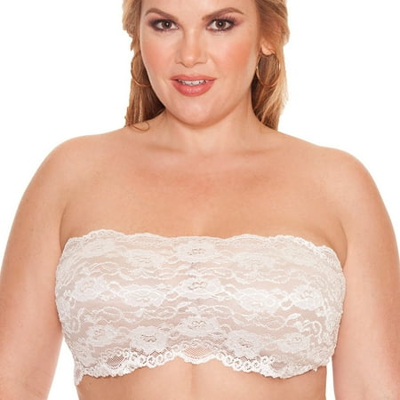 

LoveFifi Women s Stretch Lace Bra Topper Regular and Plus Medium White