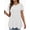 White, variant on Women Summer T-Shirt Short Puff Sleeve Crewneck Dressy Top Casual Tunic Blouse White Tee XXL