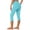 Sky Blue, variant on YUEHUA Women's High Waist Capri Yoga Leggings with Side Pockets, Tummy Control Butt Lifting Pants, Stretchy Compression Cropped Tights for Summer