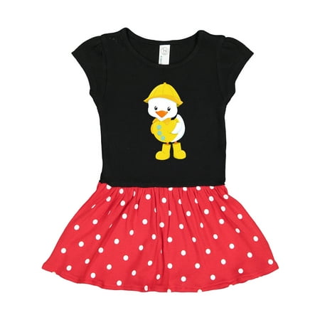 

Inktastic Cute Duck Baby Duck Duck in Raincoat Rain Gift Toddler Girl Dress